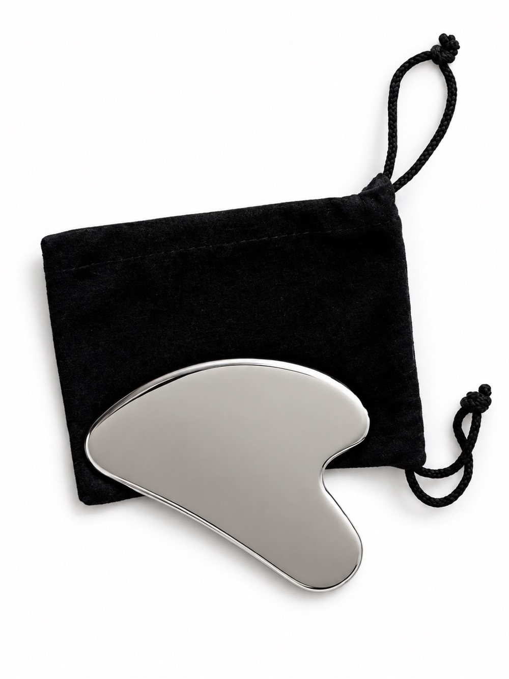 Stainless Steel Gua Sha Facial Massage Tool - Silver